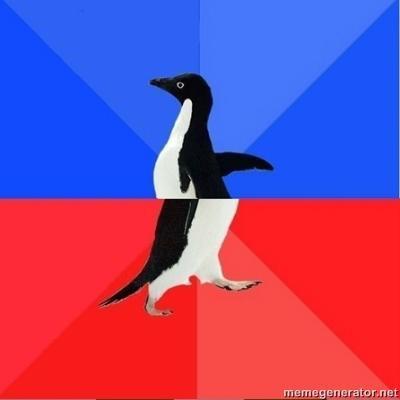 Template meme Social Awkward Penguin