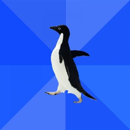 Template meme Socially Awkward Penguin