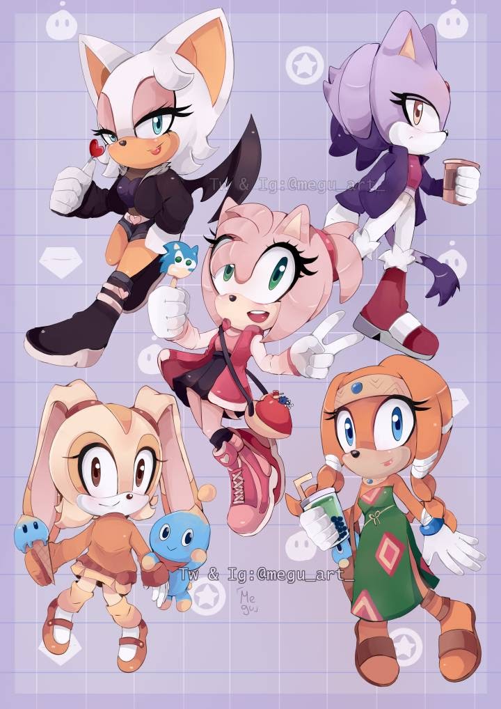 Template meme Sonic girls casual