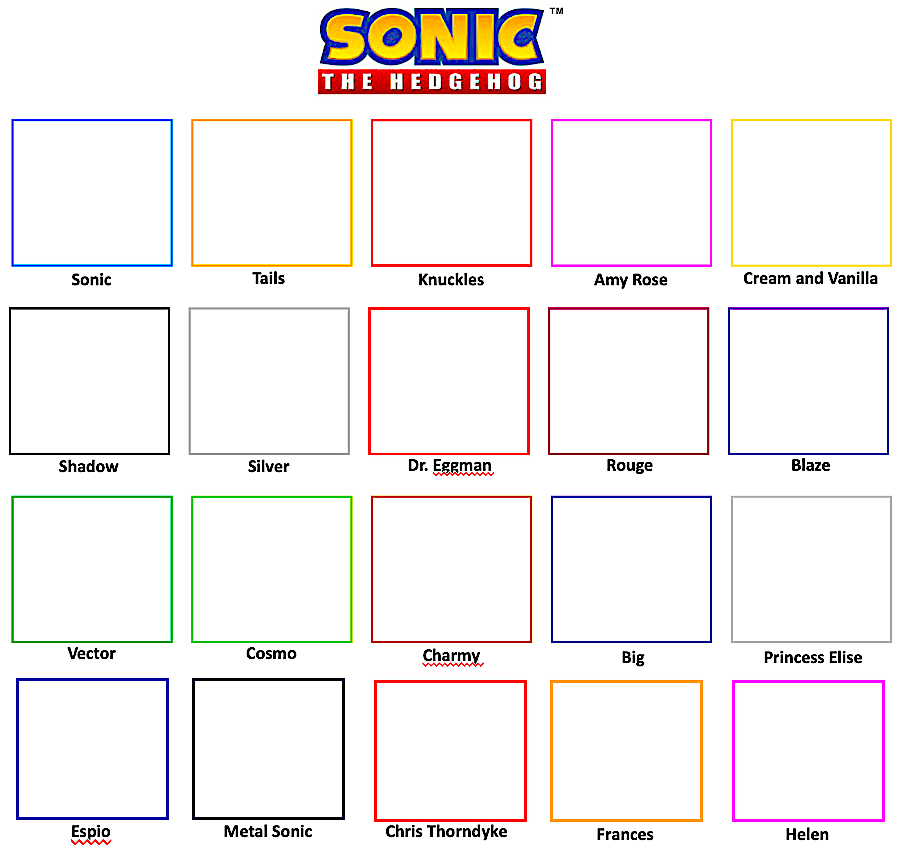 Template meme Sonic The hedgehog cast meme