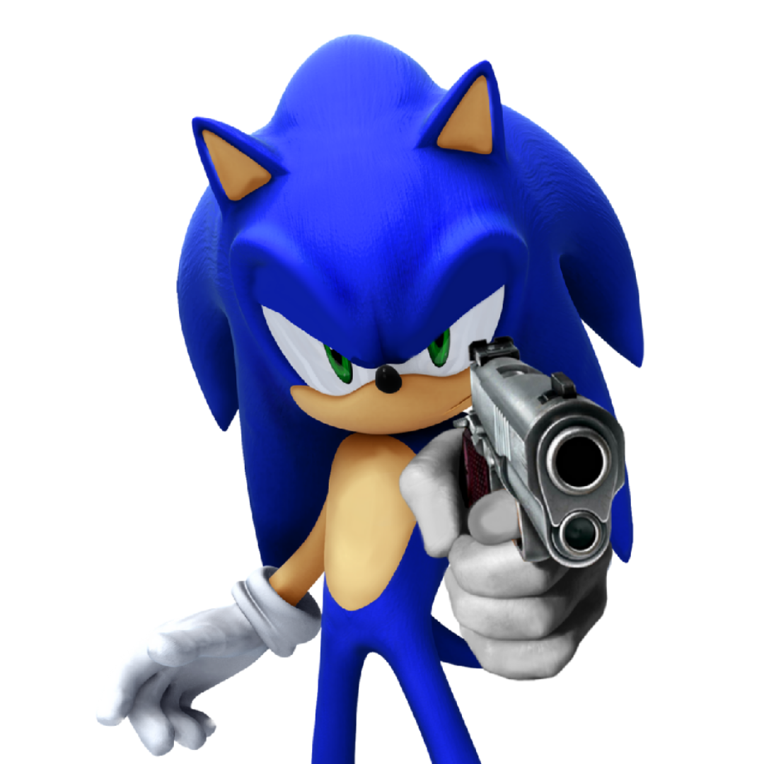 Plantilla de meme Sonic the Hedgehog With A Gun