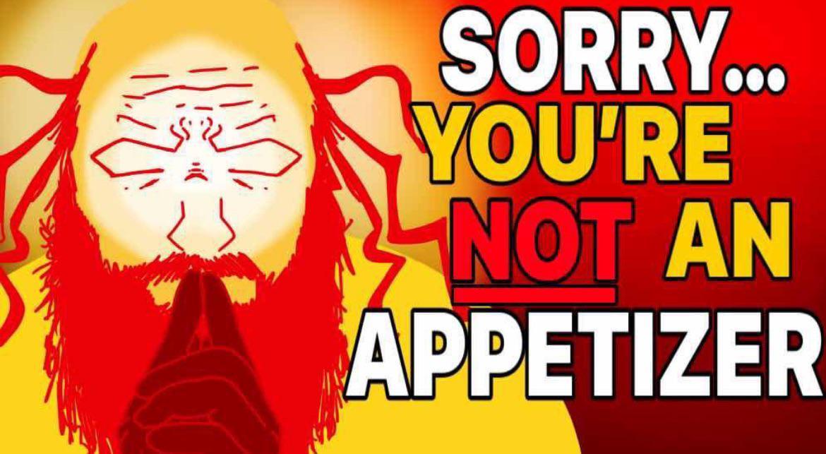 Template meme sorry you're not an appetizer