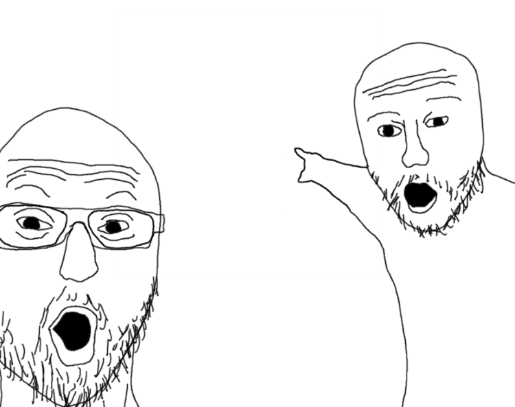 Plantilla de meme Soyjak Pointing