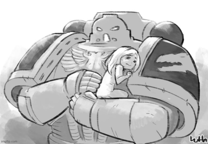 Space Marine huggo meme template