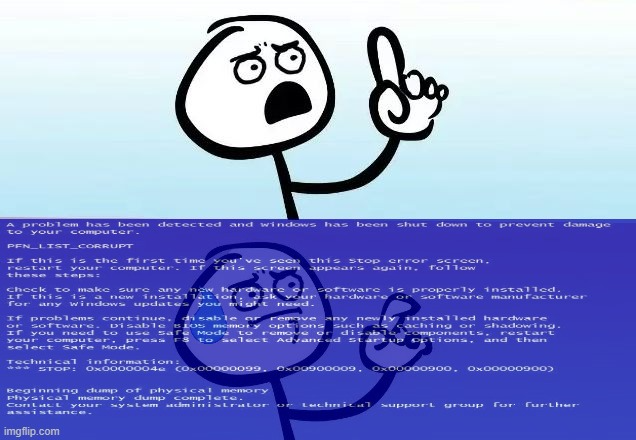 Plantilla de meme Speechless Stickman BSOD