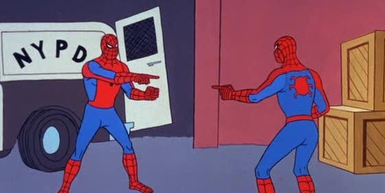 Plantilla de meme Spider Man Double