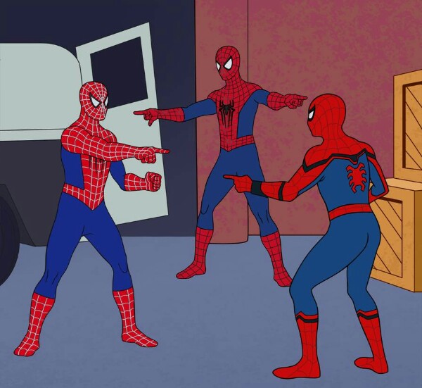 Plantilla de meme Spider Man Triple