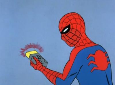 Plantilla de meme spiderman detector