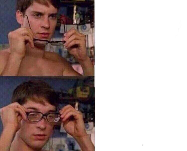 Plantilla de meme Spiderman Glasses