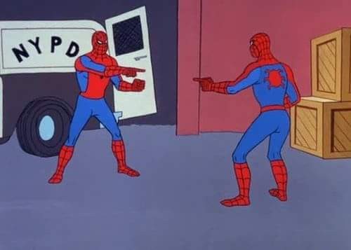 Plantilla de meme Spiderman mirror