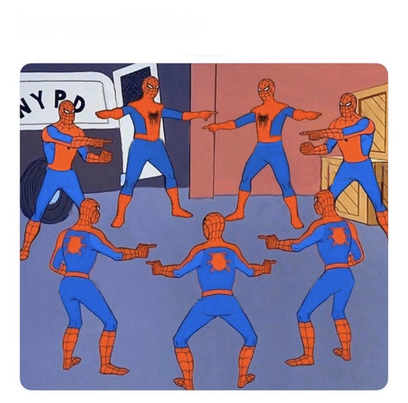 Plantilla de meme Spiderman Pointing Circle