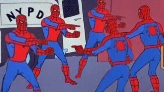 Plantilla de meme spiderman pointing meme