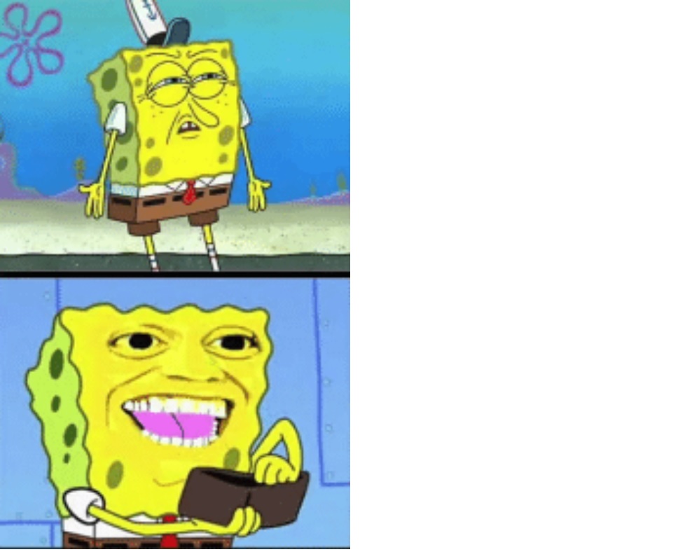 Plantilla de meme spongbob money meme