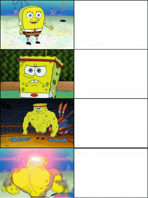 Plantilla de meme Sponge Finna Commit Muder
