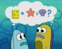 Sponge plus star equal clam meme template