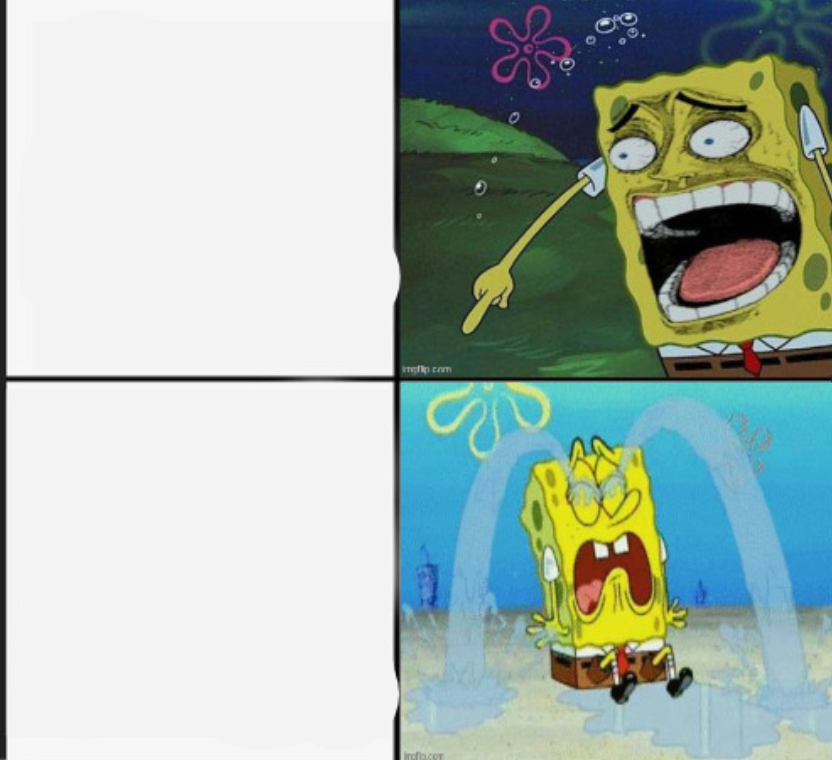 Plantilla de meme Spongebob Crying and Laughing meme