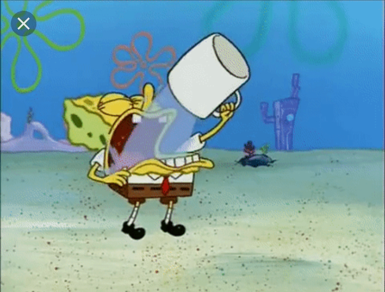 Plantilla de meme Spongebob drinking water