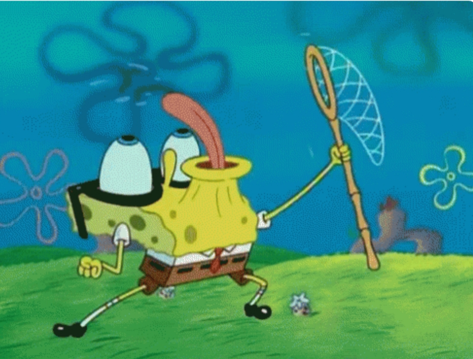 Plantilla de meme Spongebob jellyfishing