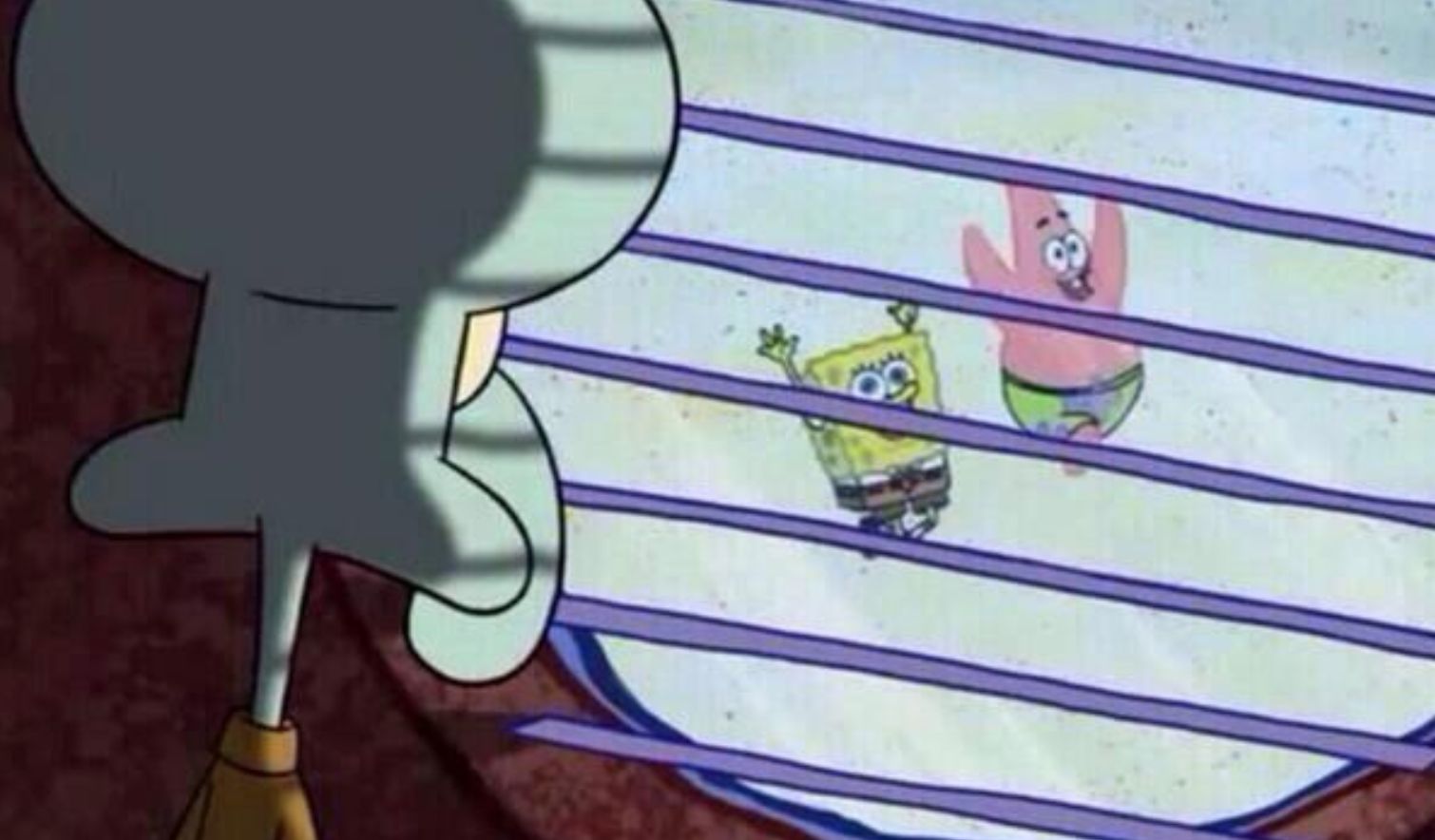 Plantilla de meme Spongebob looking out window