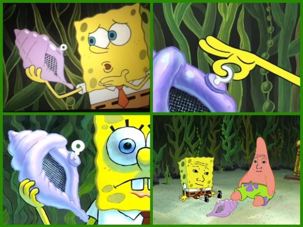 Plantilla de meme spongebob magic conch