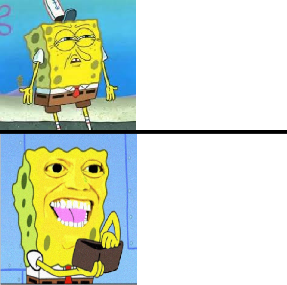 Plantilla de meme Spongebob money meme