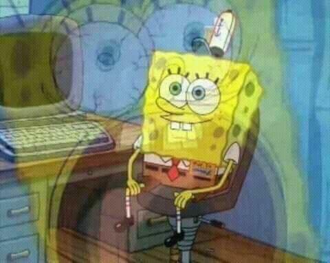 Plantilla de meme spongebob panic inside