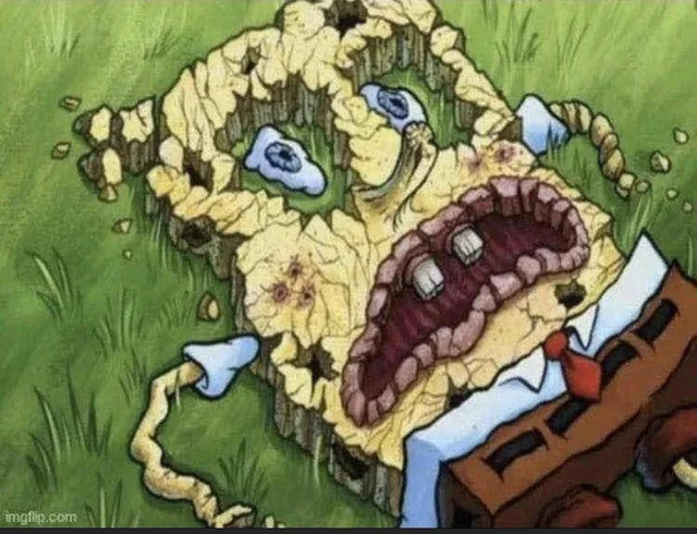 Spongebob's Crusty Ass on the Ground meme template