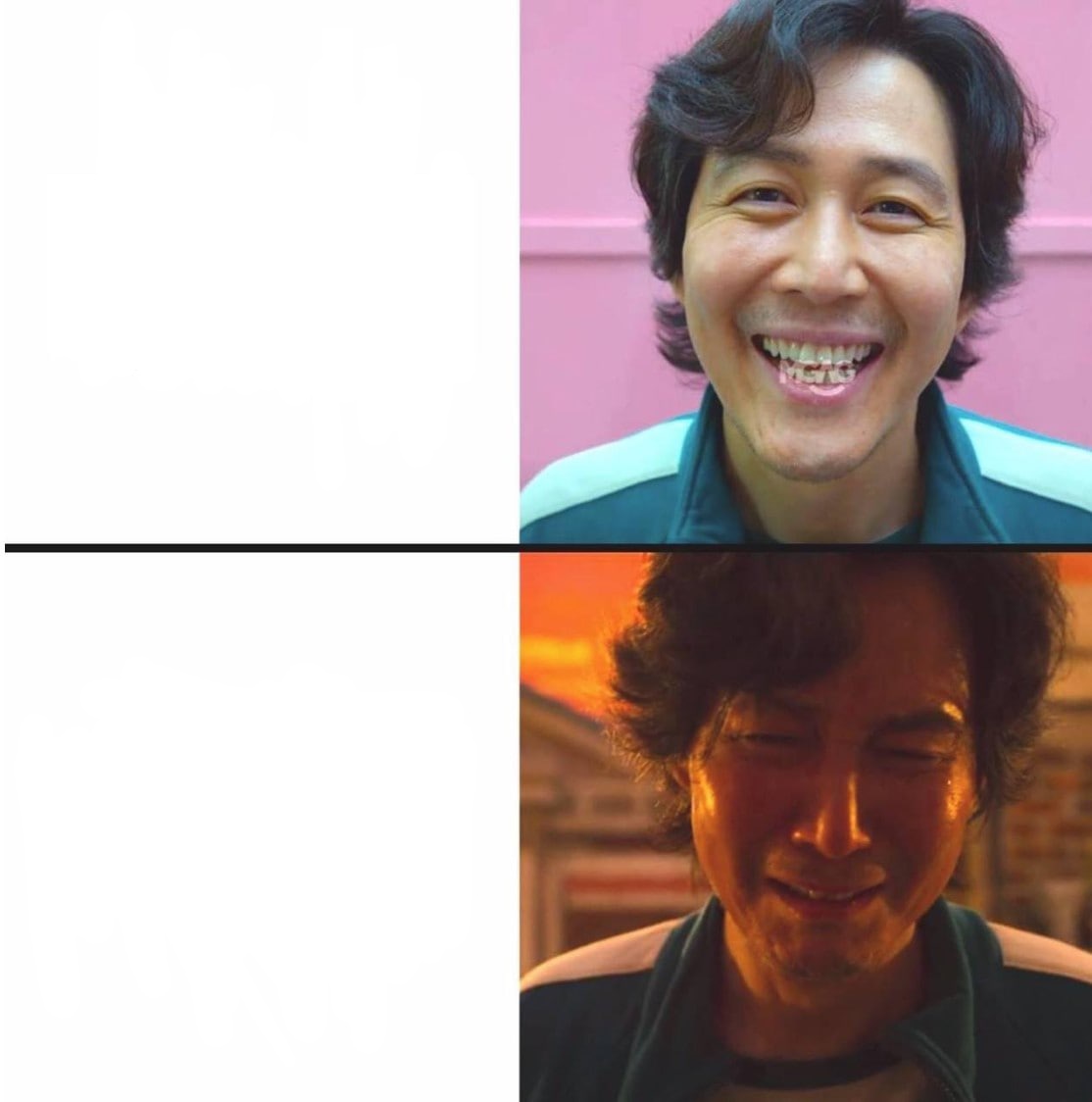 Plantilla de meme Squid Game before and after meme