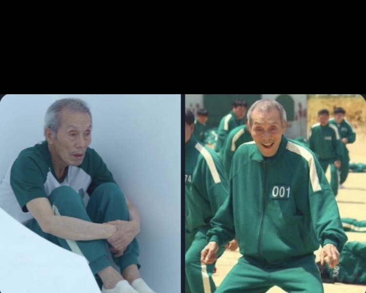 Plantilla de meme Squid game old man