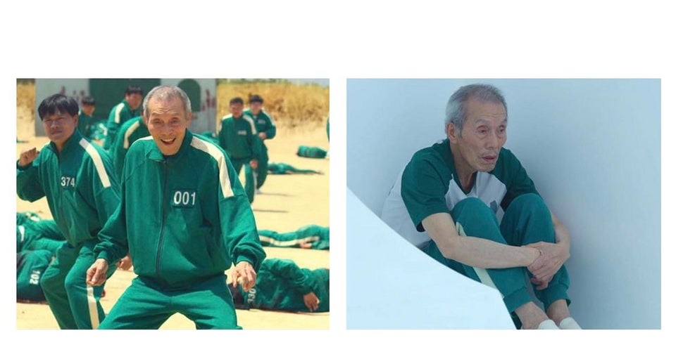 Plantilla de meme Squid game then and now