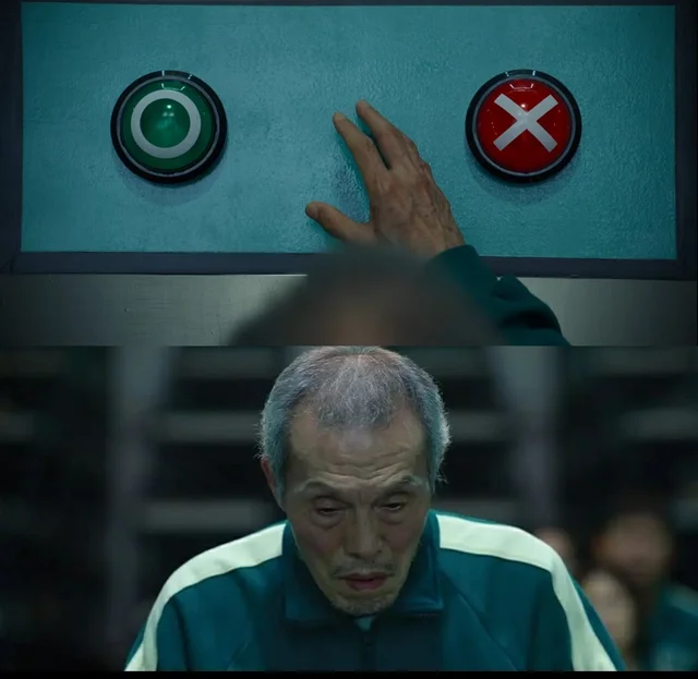 Plantilla de meme Squid Game Two Buttons