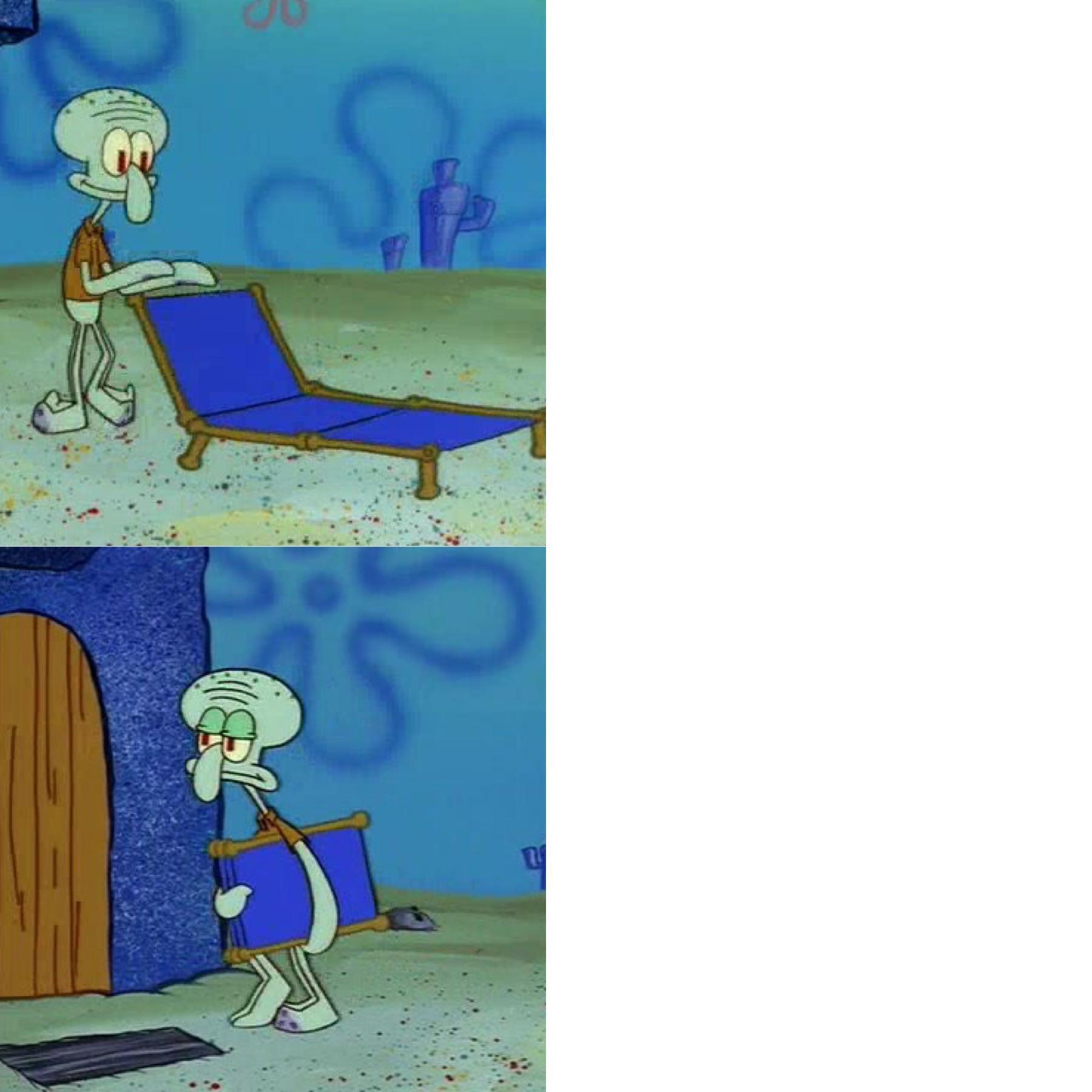 Plantilla de meme Squidward chair