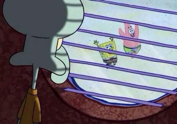 Plantilla de meme Squidward window