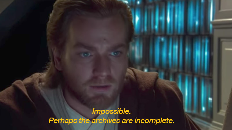Plantilla de meme star wars prequel obi-wan archives are incomplete
