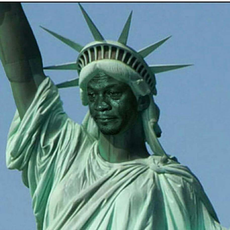 Template meme Statue of Liberty crying Jordan