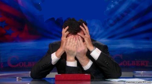 Plantilla de meme stephen colbert face palms