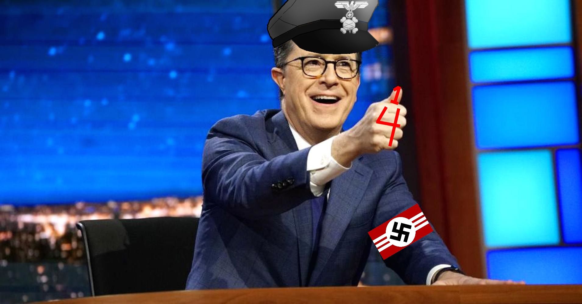 Plantilla de meme Stephen Colbert Nazi