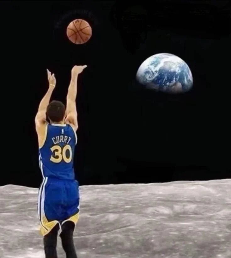 Plantilla de meme Stephen curry shoot from moon