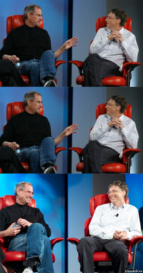 Plantilla de meme Steve Jobs and Bill Gates