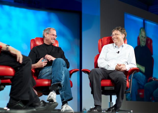 Plantilla de meme Steve Jobs vs Bill Gates