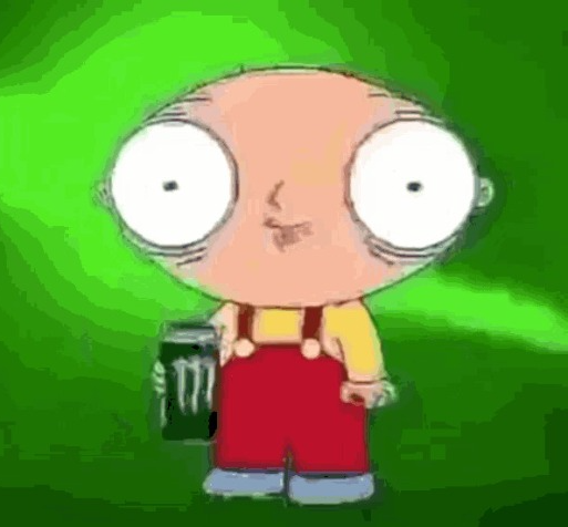 Plantilla de meme Stewie monster energy