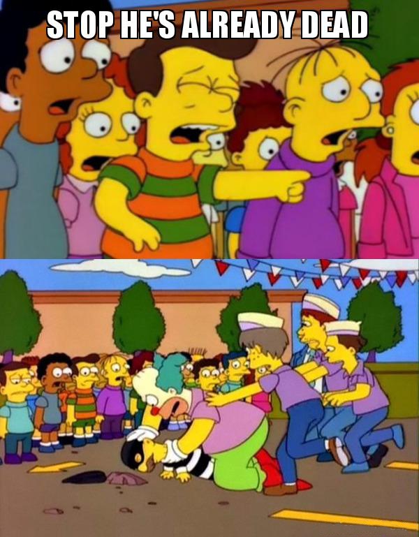 Plantilla de meme Stop He's Already Dead