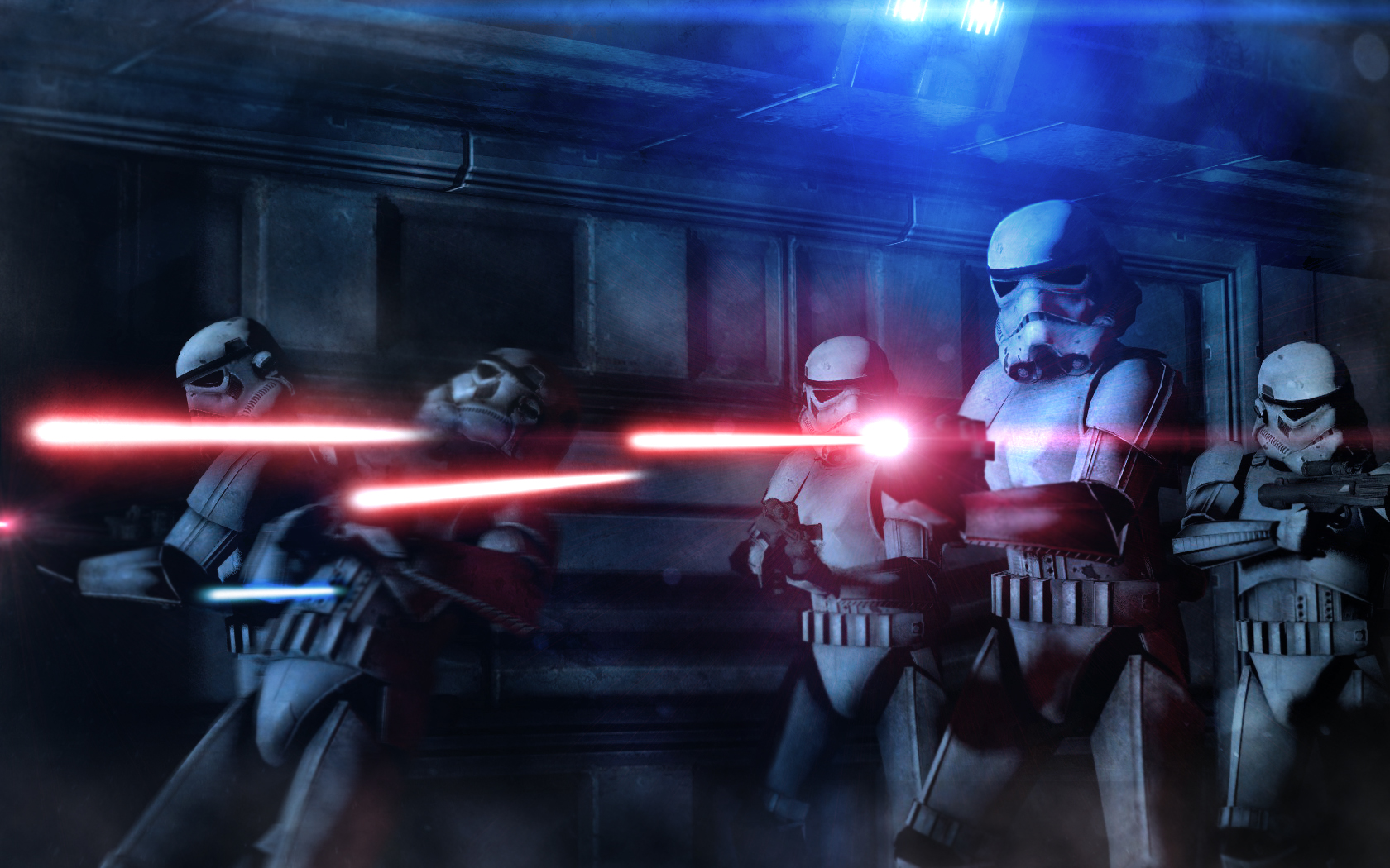 Plantilla de meme Stormtroopers shooting