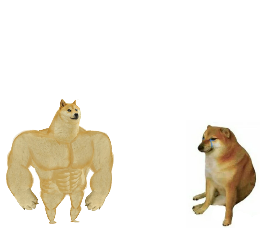 Plantilla de meme strong and weak doge