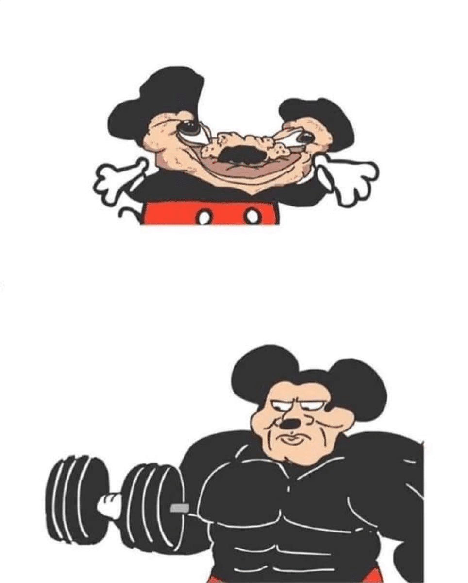 Plantilla de meme Strong Mickey Mouse