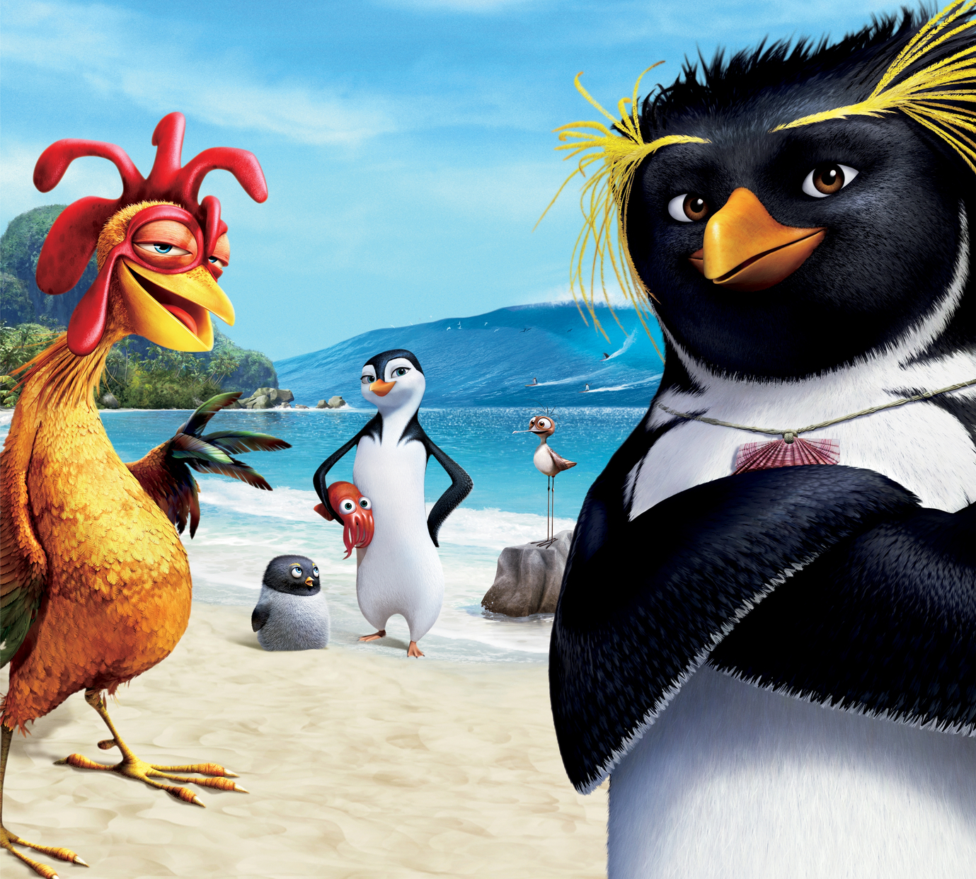 Plantilla de meme Surf's Up Penguins
