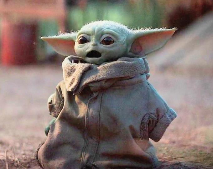 Template meme Surprised Baby Yoda
