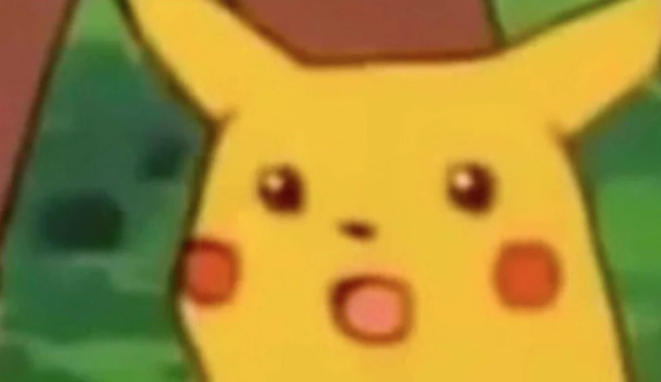 Plantilla de meme surprised pikachu face meme