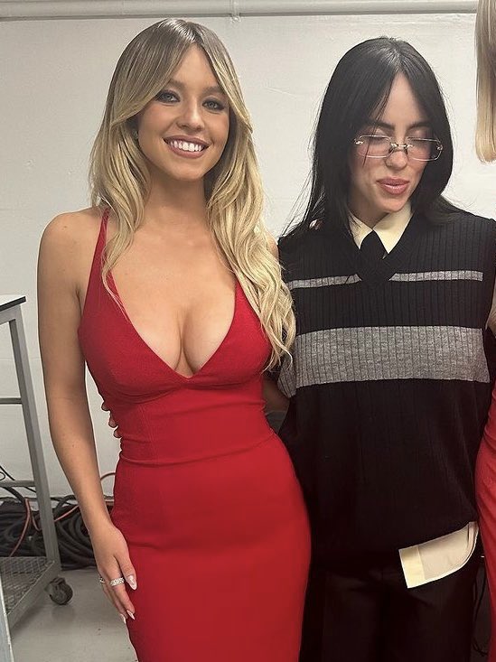 Template meme Sydney Sweeney Billie Eilish