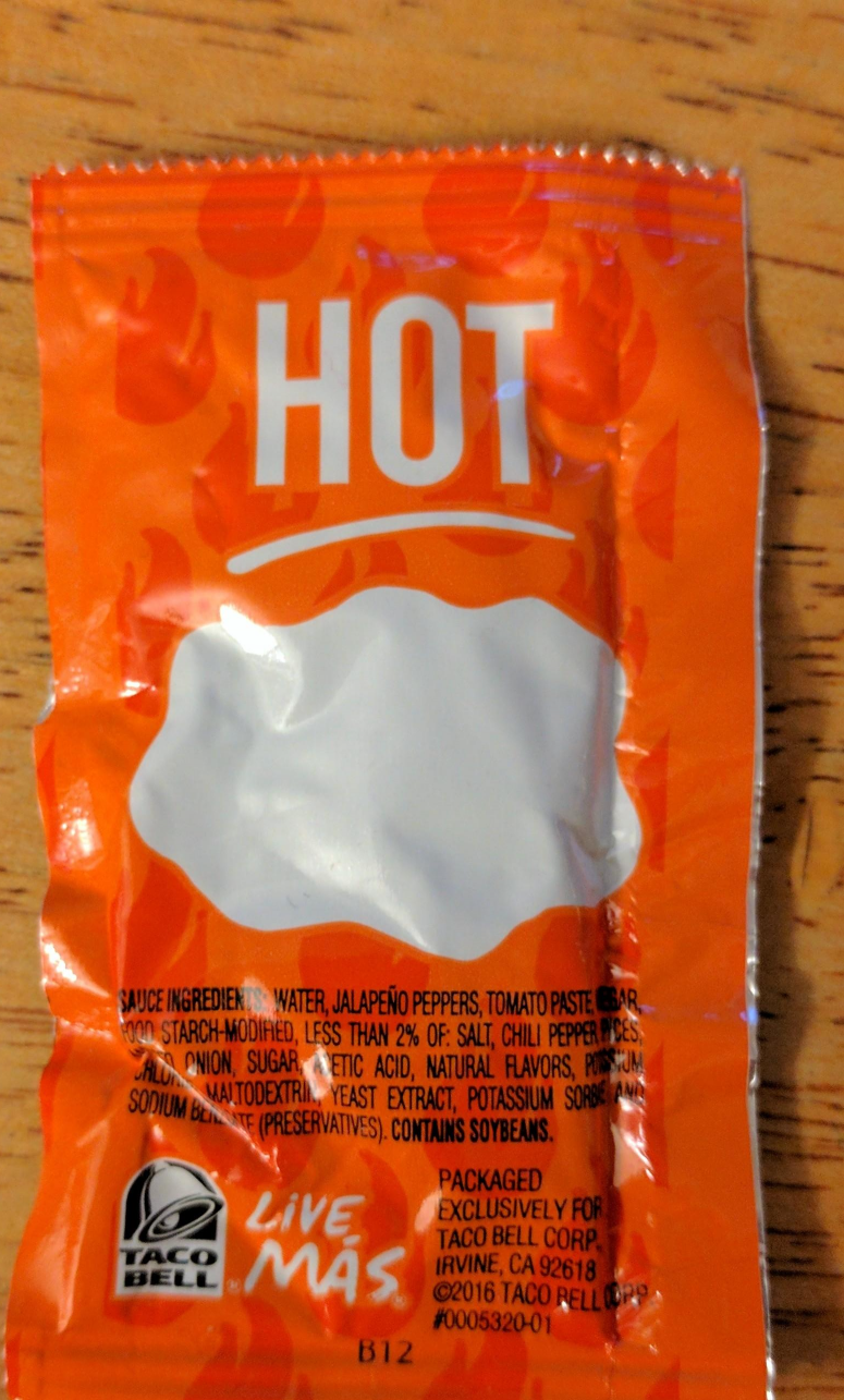 Template meme Taco Bell blank sauce packet